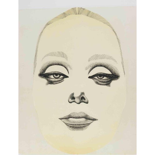 Etching on paper realized in 1971. Hand signed and numbered in pencil. Table from the Series: "Superissima, Cinque...