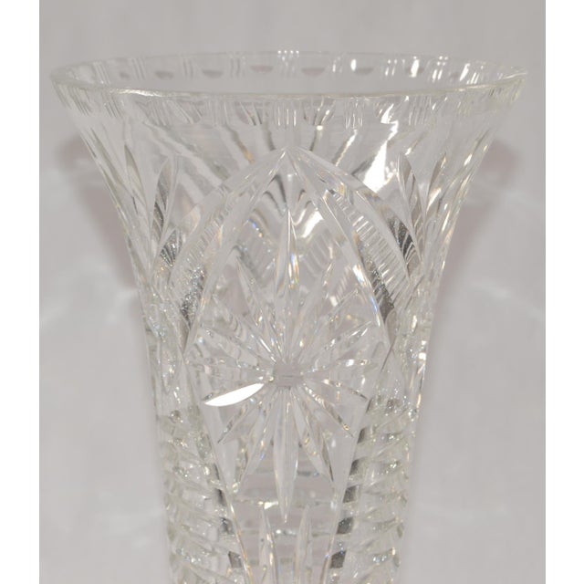 Early 20th Century Large Brilliant Majestic Cut Glass Crystal Vase American Brilliant For Sale - Image 9 of 15