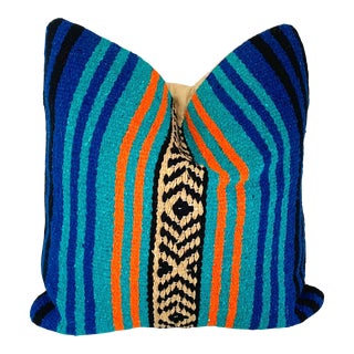 Mexican Serape Throw Pillow, 17" x 17" For Sale