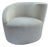 1960s Vladimir Kagan Style Weiman Nautilus Swivel Ivory Jacquard Chair For Sale
