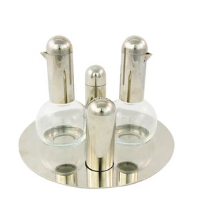 Italian Chrome Condiment Pieces - Set of 5 For Sale
