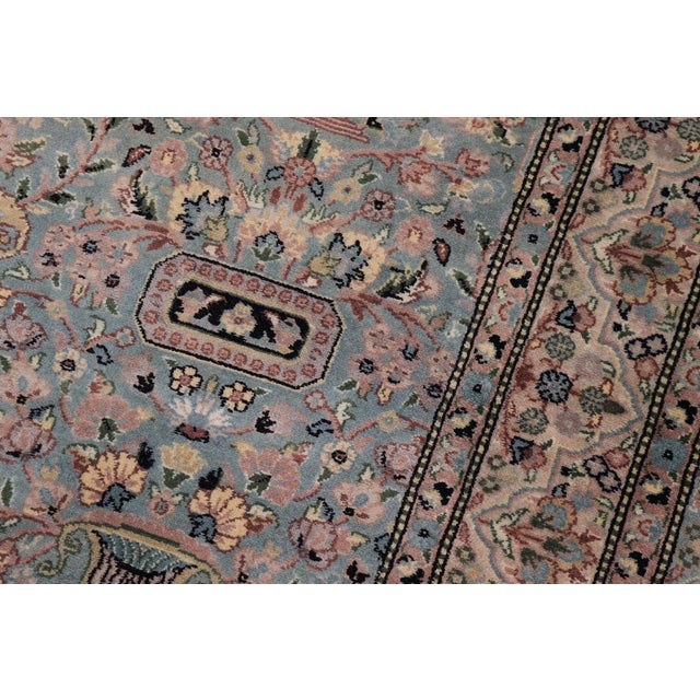 Shabby Chic 1990's Floral Pak-Persian Green/Green Wool Rug - 10'2'' X 14'2'' For Sale - Image 4 of 7