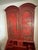 Vintage Red Chinoiserie Secretary Desk With Hand-Painted Gilt Asian Landscapes & Double Bonnet Top For Sale In Phoenix - Image 6 of 15
