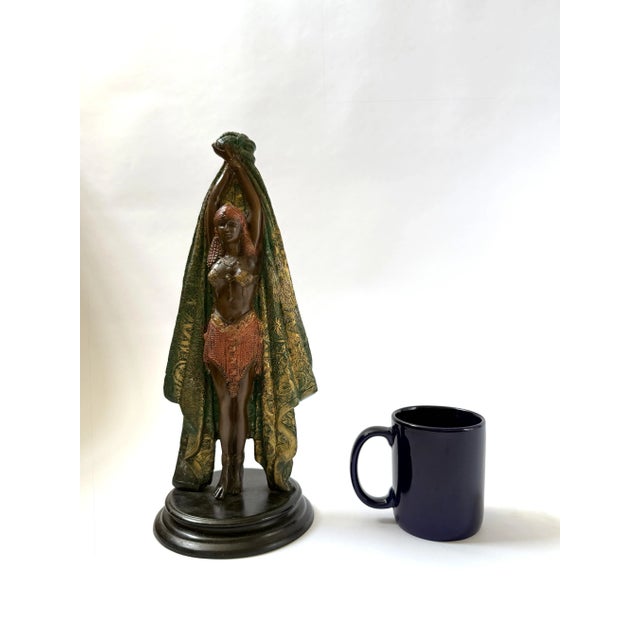 Metal Art Deco Bronze “Draped Dancer” Sculpture For Sale - Image 7 of 7