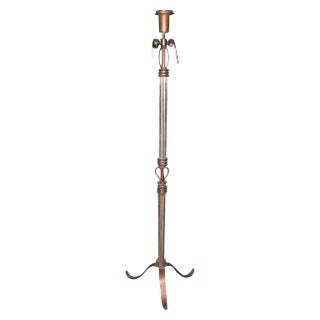 French Gilt Wrought Iron Floor Lamp For Sale