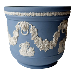 Vintage Wedgwood Blue Jasperware Jardinière/Planter