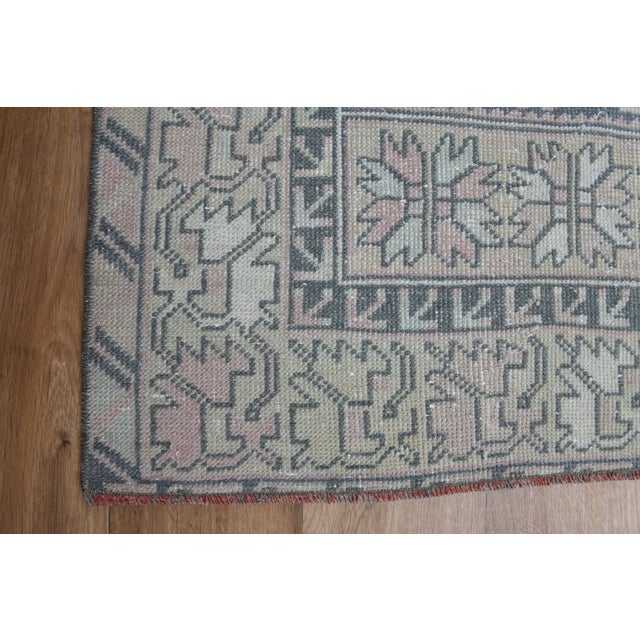 1970s 1970s Vintage Handmade Wool Cotton Turkish Pink Runner Rug For Sale - Image 5 of 10