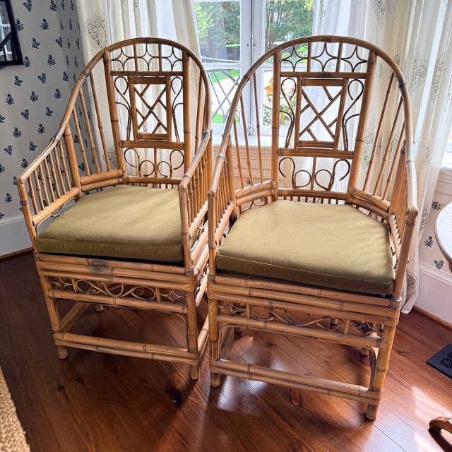 Pair Vintage Bamboo Brighton Pavilion Chairs For Sale - Image 4 of 8