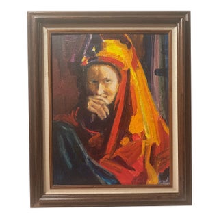 Archival c.1960/1973 Donna Sheehan Expressionist Female Portrait Painting (With Studio Ephemera) For Sale