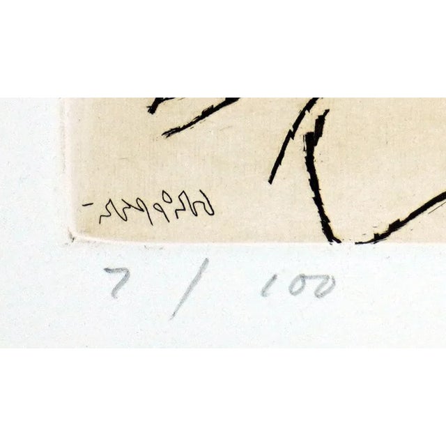 "Witness" 1968, Etching in two colors. Edition: 100. Signed in pencil, Gropper, lower right; signed in the plate (in...