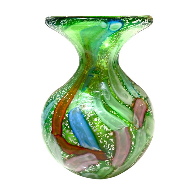 Murano Arte Vetraria Muranese AVeM Hand Blown Tutti Frutti Art Glass Vase For Sale - Image 15 of 15