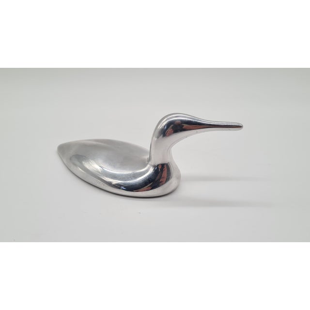 Hoselton Swan Sculpture in Polished Aluminum, 1970s For Sale - Image 4 of 12