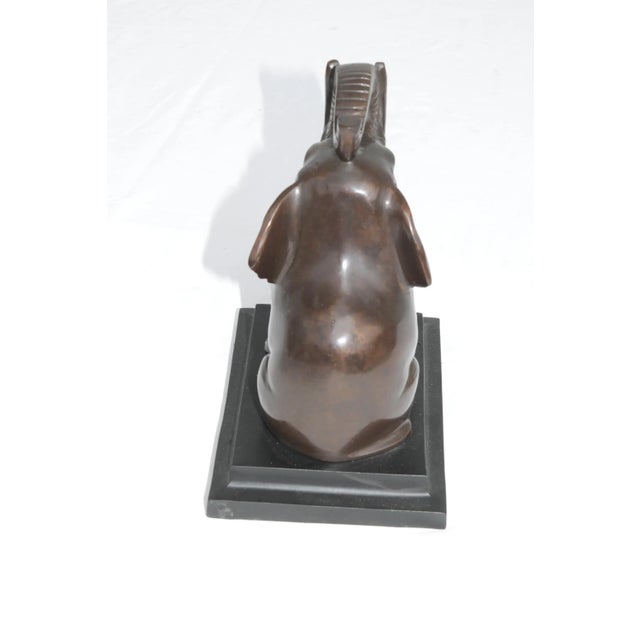 VTG Pair of Bronze Art Deco Baby Elephant Book Ends For Sale - Image 4 of 16