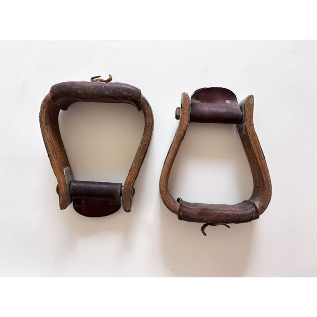 1950s Vintage Western Horse Saddle Stirrups, a Pair For Sale - Image 9 of 9
