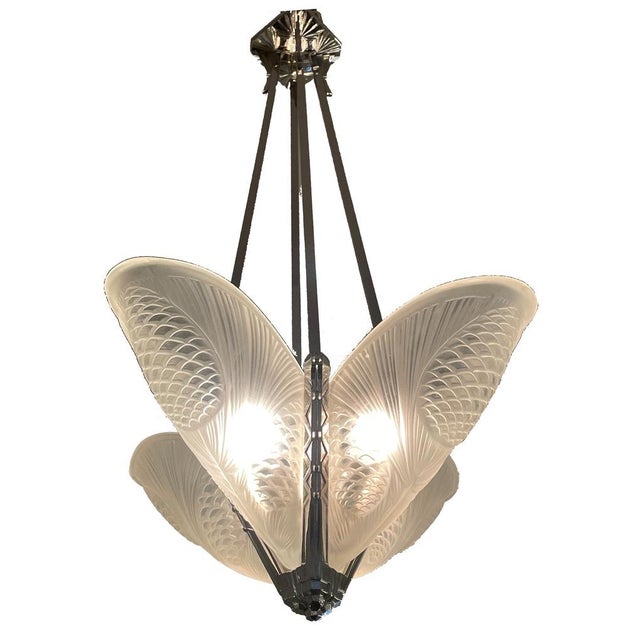 Art Deco Pendant Light from Verrerie d'Art Degué, 1925 For Sale - Image 10 of 12
