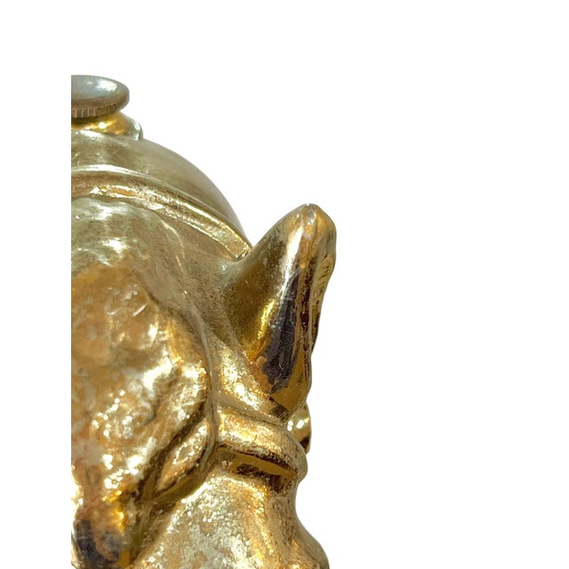 Vintage Mid Century Brass Finish Race Horse Head on Stand For Sale - Image 6 of 12