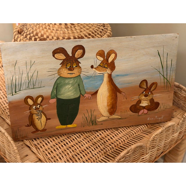 Vintage Folk Art Wall Art, Hand Painted For Sale In Charleston - Image 6 of 7