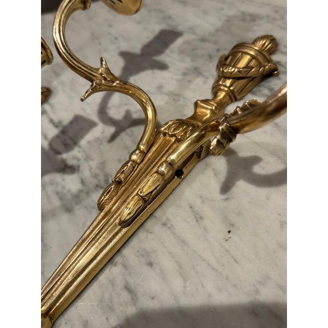 Gold Antique French Neo-Classical Style Sconces For Sale - Image 8 of 11