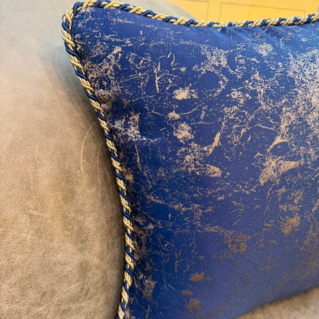 Abstract Cushion Cover With Twisted Rope Trim For Sale - Image 9 of 10