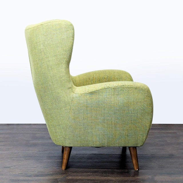 Article Mod Mid-Century Modern Green Lounge Chair With Wooden Legs For Sale - Image 4 of 9
