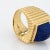 Metal Late 20th Century 70s Tiffany & Co Sugarloaf Lapis Lazuli Ring 18k Yellow Gold Sz 5 Square Ridged For Sale - Image 7 of 7