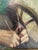Beige Fritz Hildebrandt, Elderly Lady Knitting, Oil Painting on Canvas For Sale - Image 8 of 12