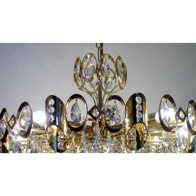 Brass and Crystal Sciolari Chandelier from Palwa, 1960s For Sale - Image 18 of 18