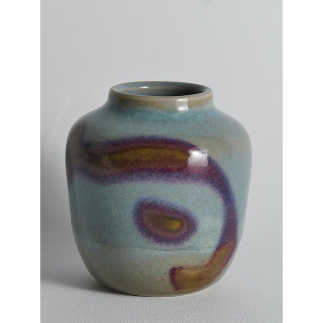Vintage Studio Pottery Stoneware Vase with Jun-Style Glaze by Rolf Palm, 1991 For Sale - Image 3 of 18