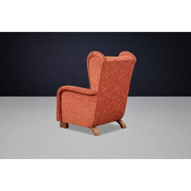 1930s Mid-Century Modern Art Deco Highback Wing Chair, Prague, 1930s For Sale - Image 5 of 8