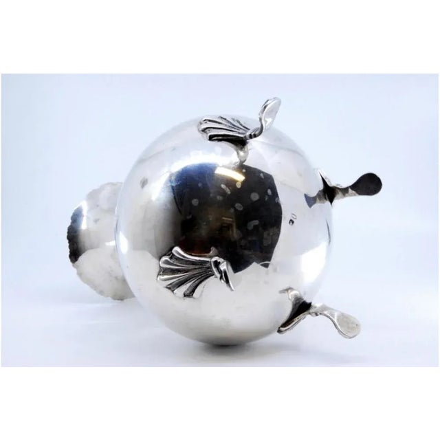 Silver Vase with Beaded Rim and Claw-Shaped Feet For Sale - Image 5 of 9