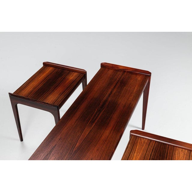 Brown Nesting Tables in Rosewood by Erling Torvits for Heltborg Mobler, Denmark, 1960s, Set of 3 For Sale - Image 8 of 18