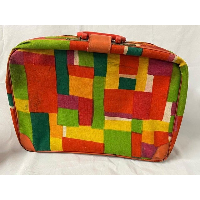 Pair of 1960's Vintage Hippie Pop Art Suitcases by Gimbels For Sale - Image 10 of 18