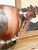 Traditional Antique Copper Poultry Trophy With Deer Antler Handles For Sale - Image 3 of 10