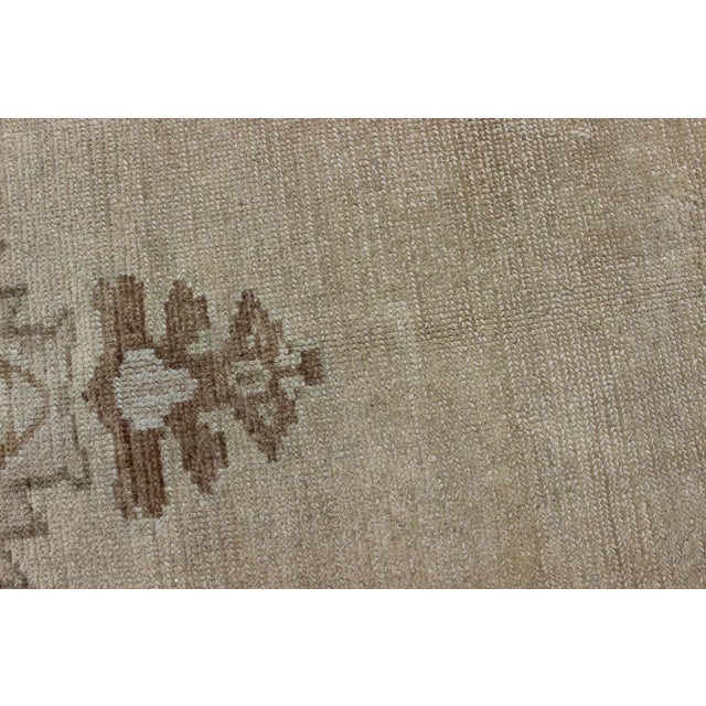 Textile Early 20th Century Large Square Size Vintage Turkish Oushak Rug in Earthy Tones With Medallion For Sale - Image 7 of 12