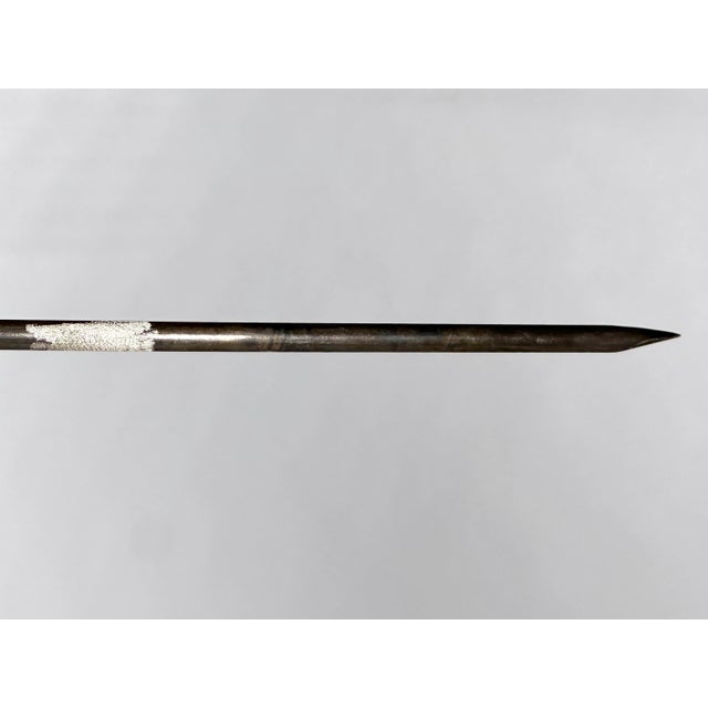Metal Antique French Silver Plate Cockerel Skewer: Victorian Rooster Hatelet For Sale - Image 7 of 10