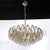 Metal Modernist Hand-Blown Murano Smoked Glass Polyhedral Chandelier in Brass Fittings For Sale - Image 7 of 18