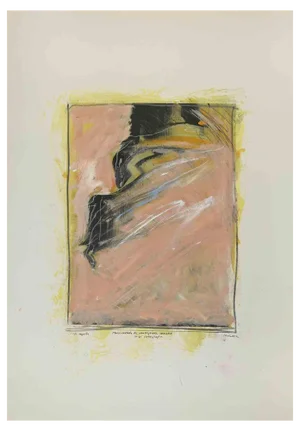 Sergio Barletta, Movement of a Lady while Being Photographed, Painting on Cardboard, 1991