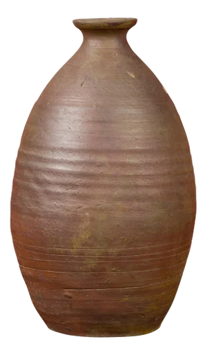 Japanese Meiji Period Early 20th Century Sake Bottle with Brown Patina