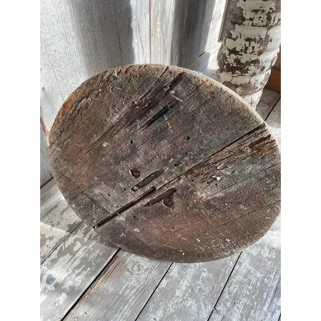 Gray Vintage Column in Wood For Sale - Image 8 of 9