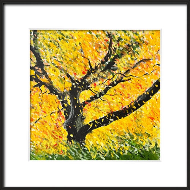 Impressionist "Floating Autumn 3" Original Expressionist Landscape Painting by Shabs Beigh For Sale - Image 3 of 7