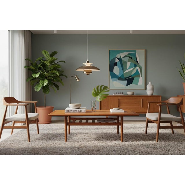 Vintage Teak Coffee Table with Magazine Shelf and Profiled Edges by Grete Jalk for Glostrup, 1960s For Sale - Image 9 of 11