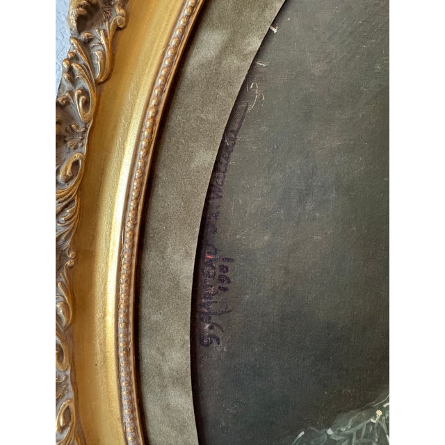 French Antique French Noble Portrait, Mdm. Pompadour, Painting For Sale - Image 3 of 7