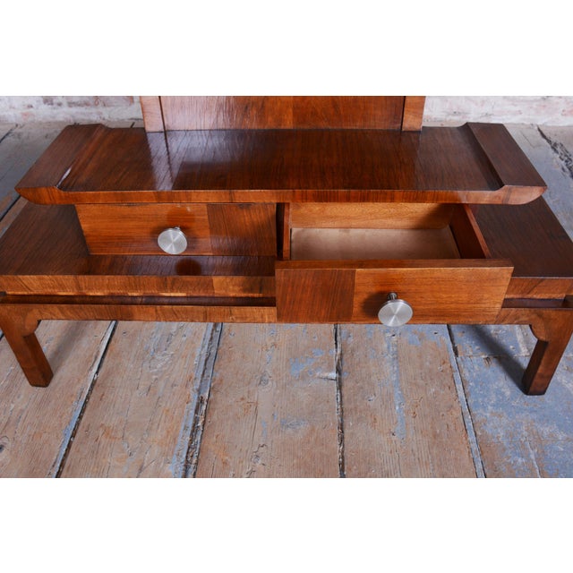 Czech Art Deco Dressing Mirror in Walnut, Nickel and Glass, 1920s For Sale - Image 13 of 17