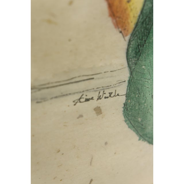 Late 20th Century Framed Watercolor of Woman Wearing a Kimono For Sale - Image 4 of 7