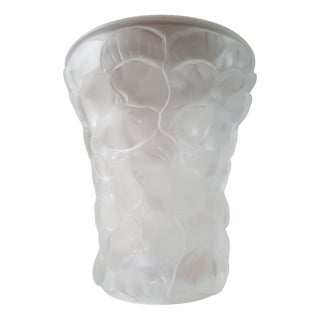Art Deco Czech Pansy Glass Vase by Barolac, 1930s For Sale
