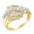 Contemporary 10K Yellow Gold Round and Baguette Diamond-Cut Ring (1/2 Cttw, I-J Color, I1-I2 Clarity) - Size 8-3/4 For Sale - Image 3 of 7