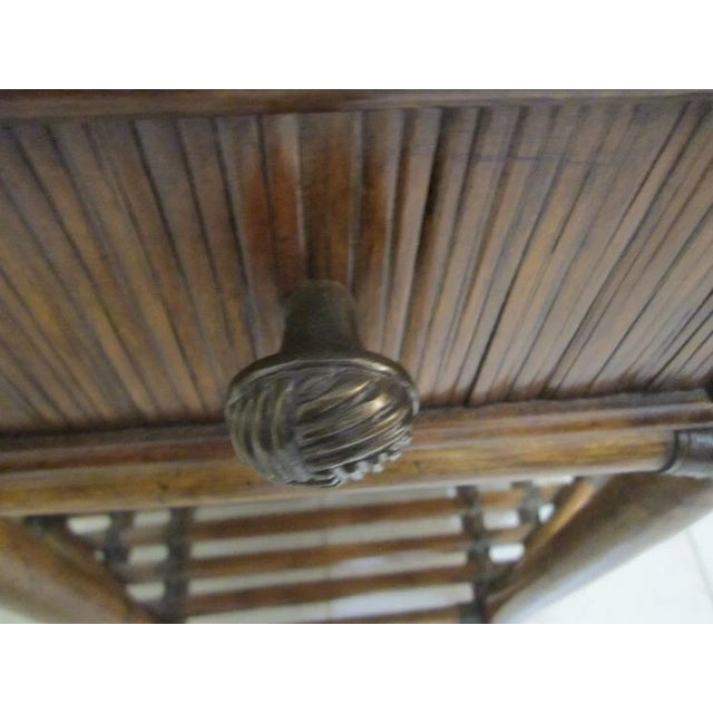 1990s Tommy Bahama Bali Hai Flamingo Octagonal End Table One Drawer For Sale In Naples, FL - Image 6 of 11