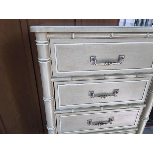 Vintage 1960s Hollywood Regency Henry Link "Bali Hai" Faux Bamboo 6-Drawer Lingerie Chest For Sale - Image 6 of 12
