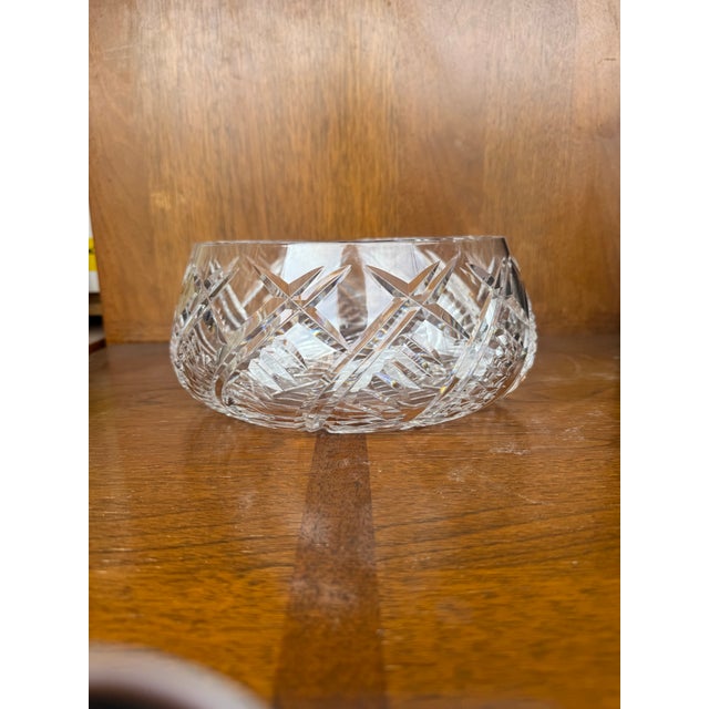 Transparent Waterford Marquis Cut Crystal Bowl – Vintage Irish Crystal Centerpiece For Sale - Image 8 of 11