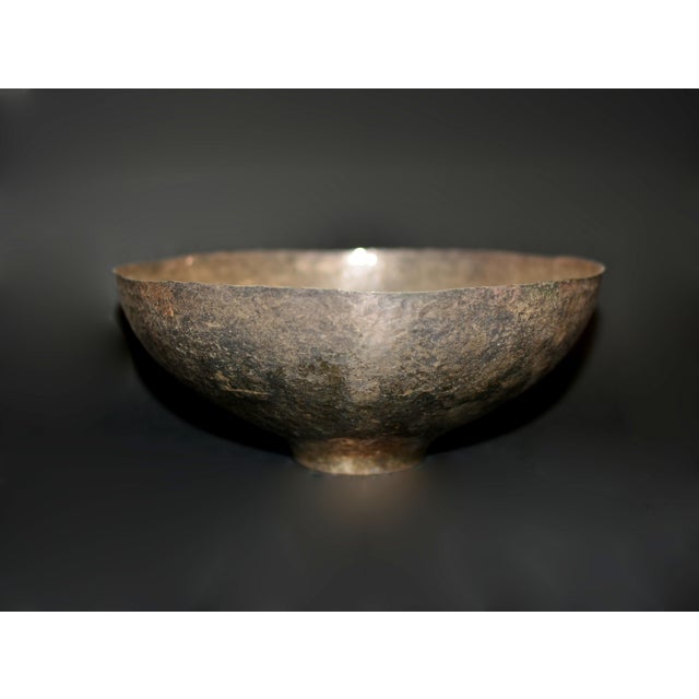 Mid 20th Century Hammered Silver Bowl Hand Crafted Modern For Sale - Image 4 of 15